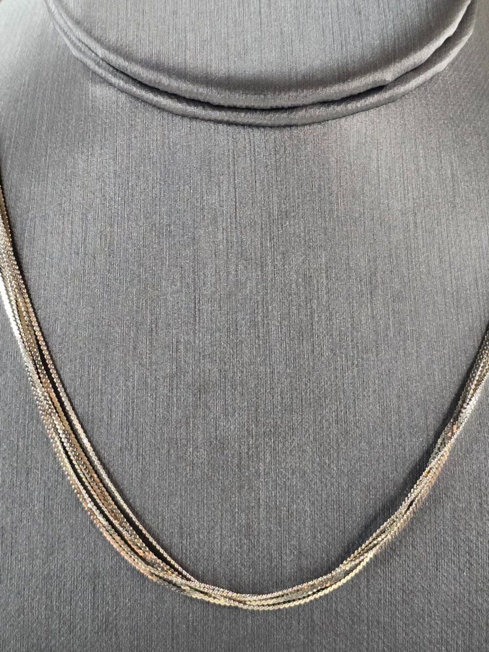 Womens Vintage Estate Sterling Silver Layered Italian Necklace 7.6g E2356